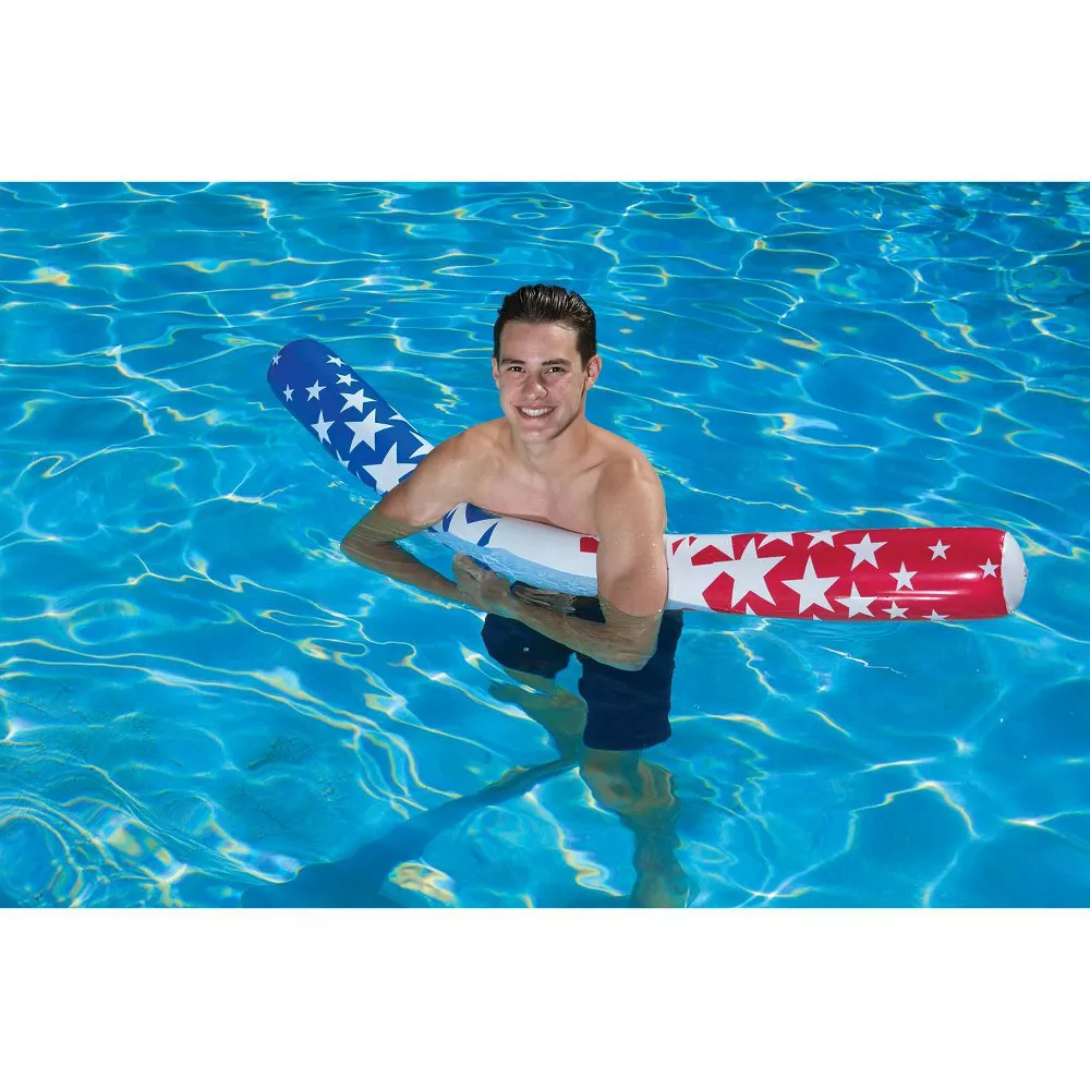 Poolmaster American Stars 60&quot; Inflatable Swimming Pool Noodle - Red/Whit... - $27.34 CAD