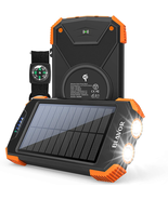 Solar Power Bank, Qi Portable Charger 10,000mAh External Battery Pack   - £37.69 GBP