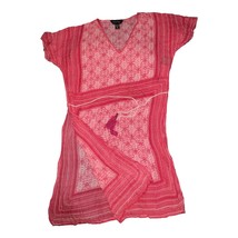 Charlie Paige Top Womens Side Slit V-Neck Bohemian Style Printed Pink Red Size M - £19.42 GBP