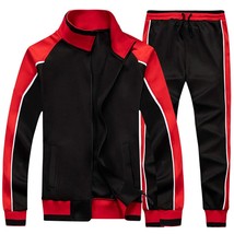 Men&#39;S Athletic Running Tracksuit Set Casual Full Zip Jogging Sweat Suit ... - $74.99