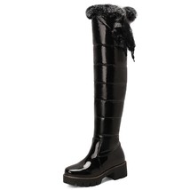 Warm Fur Plush Down Snow Boots Winter High Boots Women Shoes Platform Waterproof - £78.64 GBP