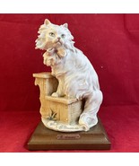 Authentic Giuseppe ARMANI Cat With Bow On Steps Figurine Made In Italy 7... - $950.15 MXN