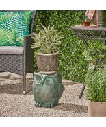 Outdoor Lightweight Concrete Garden Stool, Gold Patina - $102.55