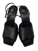 Black Satin ROGER VIVIER Sandals Wrap Around Rhinestone Embellished Stra... - £116.69 GBP
