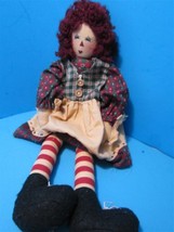 Rare Raggedy Ann &amp; Andy Doll Stuff Animal Girl Toy Collector Hand Made Rag Doll - £18.08 GBP