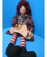 Rare Raggedy Ann &amp; Andy Doll Stuff Animal Girl Toy Collector Hand Made R... - $23.02