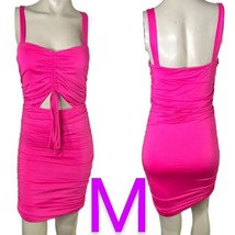 Hot Pink Ruched Double Lined Dress~Size M - £22.90 GBP