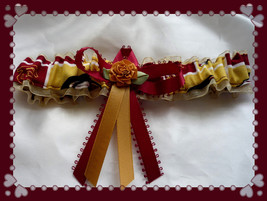 Florida State Seminoles Gold Organza Flower Fabric Wedding Garter Toss  - $12.50