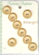 Set 8 Vintage Carded Round Shiny Honey Shirt Buttons  - $5.99