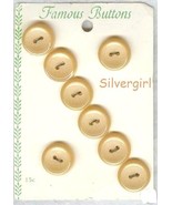 Set 8 Vintage Carded Round Shiny Honey Shirt Buttons  - £4.82 GBP