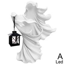 Halloween Witch Messenger Ornament with Lantern Waterproof Energy Saving... - $31.52