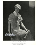 1930s Lace Dress Short Sleeve 2 Pieces, Belted - Knit pattern (PDF 2102) - £2.98 GBP
