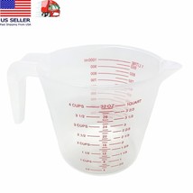 1 Liter (32oz) Clear Plastic Measuring Cup - milliliters, liter, oz, cups, quart - £5.54 GBP