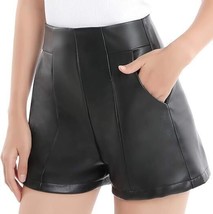 Black Stylish Original Soft Leather Shorts Handmade Casual Pockets Women Party - £82.63 GBP+