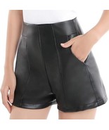 Black Stylish Original Soft Leather Shorts Handmade Casual Pockets Women... - $126.17 CAD+