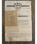 Vecchio documento vintage sulla Palestina The Union Company Policy 1939 - $80.75