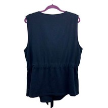 Christopher Banks Vest Womens XL Used Zip Front Belted Navy - £12.51 GBP