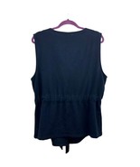 Christopher Banks Vest Womens XL Used Zip Front Belted Navy - £12.37 GBP