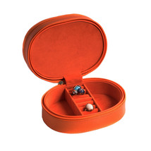 Bey Berk Orange &quot;Lizard&quot; Leather Two Level Jewelry Case Zipper Closures  - $59.95