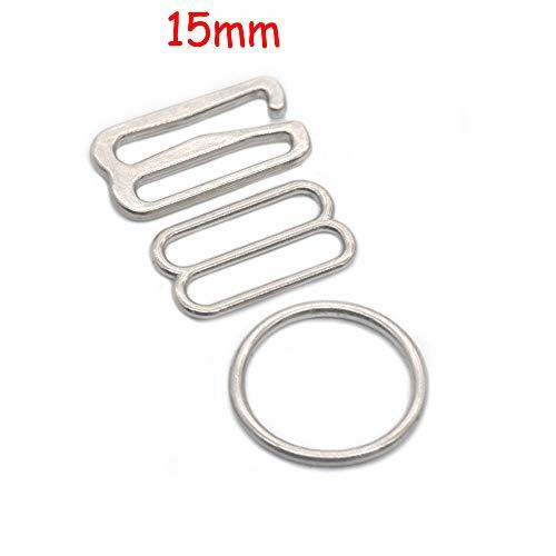 Bluemoona 6 Sets - Metal 15mm Bra Strap Underwear Adjustment Sliders Hook O Ring