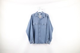 Vtg 70s Five Brother Mens Large Faded Herringbone Double Pocket Button Shirt USA - £70.77 GBP