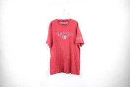 Vintage 90s Mens Large Faded Spell Out University of Alabama T-Shirt Red Cotton - £23.19 GBP