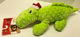 Pet Lou Petlou 16&quot; Christmas Crocodile Alligator Santa Hat Crinkly Dog Pet Toy - £15.82 GBP