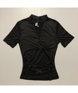 No Boundaries Juniors Short Sleeve Silk Stretch Black Blouse Top size S - £4.60 GBP