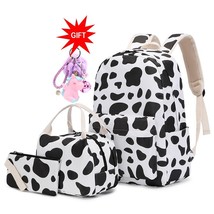 Flower School Bags For Girls Primary School Book Bag With Lunchbox Pencil Case W - £53.28 GBP