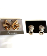 Vintage Costume Jewelry Rhinestone Clip on Hugger Earrings Statement Lot... - $11.26