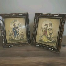 VTG. 40&#39;s Stan David Art Nouveau Chinese Beauty Cockatoo &amp; Emperor Jewels,Framed - £56.60 GBP