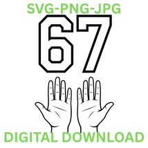6-7 Hands Six Seven Meme PNG | Funny Viral Internet Trend 67 Hands Digit... - $27.51 MXN
