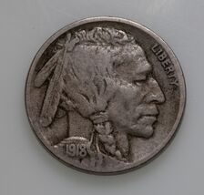 1918-D 5C Buffalo Nickel in Fine Condition, Natural Color - $76.22