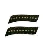 Vintage Possibly Bakelite Dark Green Rhinestone Sweater Guard Collar Cli... - $25.20
