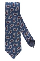 Eton Paisley Silk Tie, Color Blue - $50.00