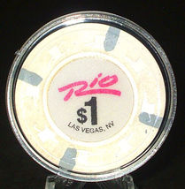 (1) $1. Rio Casino Chip - Las Vegas, Nevada - 1989 - $9.95