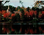 Specchio Lago Guida Adirondacks Lake Placid Ny New York Cromo Cartolina I14 - £3.20 GBP