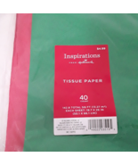 Tissue Paper Red Green Christmas Holiday 40 Piece Sheet Wrap Pack Gift F... - £5.31 GBP