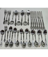 32 Vintage Stainless Steel Flatware Silverware Monogrammed L Made in Korea - $25.50 CAD