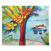 Betsy Drake Cocoa Nuts &amp; Boat Outdoor Wall Hanging 24x30 - £39.51 GBP