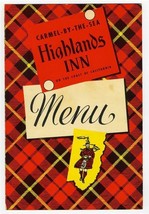 Carmel By The Sea Highlands Inn Menus California 1961 - £62.30 GBP