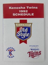 Kenosha Twins Minor League 1992 Baseball Pocket Schedule - £6.40 GBP