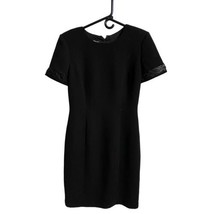 Donna Morgan Dress Womens Size 8 Career Casual Little Black  Sheer Sleeves - £9.37 GBP