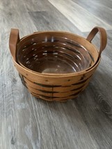 Longaberger 2000 Casserole Round Basket All-American Collection Leather Handles - $19.75