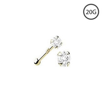 14K Gold Nose Bone Ring Stud 2mm Real Diamond 20G Nose Pin VS-SI 0.03ct Single P - £51.78 GBP