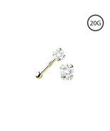 14K Gold Nose Bone Ring Stud 2mm Real Diamond 20G Nose Pin VS-SI 0.03ct ... - $89.13 CAD