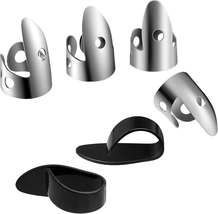 6 Pieces Banjo Finger Picks Set, Including Stainless Steel Finger Picks and Thum - $12.19