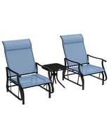 Outsunny 3-Piece Outdoor Glider Bistro Set - Patio Garden Light Blue - $374.10 CAD
