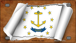 Rhode Island Flag Scroll Novelty Mini Metal License Plate Tag - £11.82 GBP