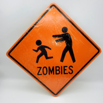 Zombies Sign Cardboard Halloween Double Sided Sealed New Bendon 2014 Room Decor - £4.54 GBP